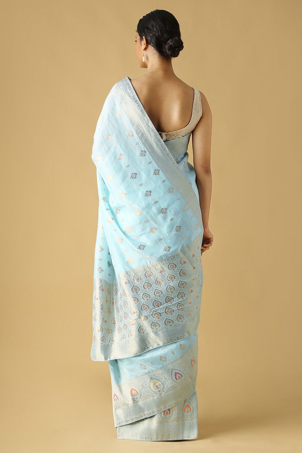 Light Blue Viscose Luxe Woven Saree image number null