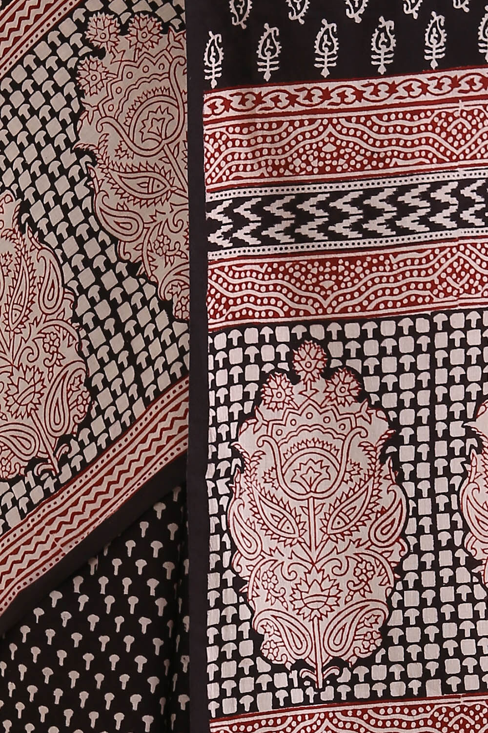 Black Pure Cotton Bagh Printed Saree image number null