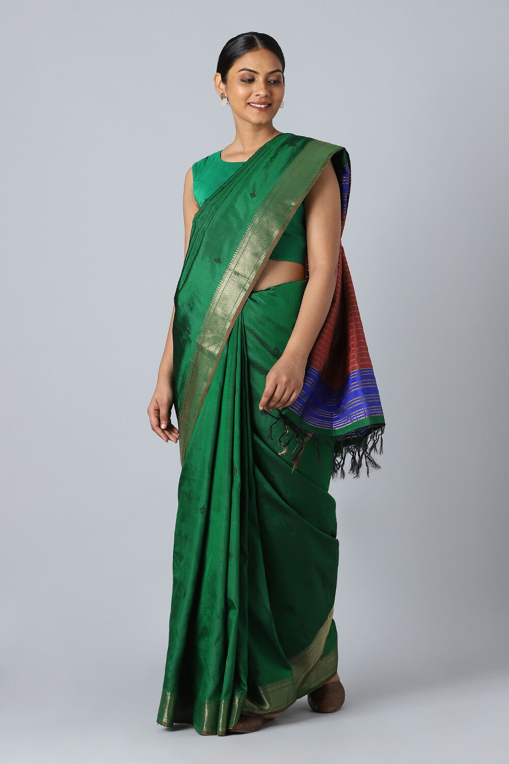 Green Pure Silk Extra Weft Saree image number null