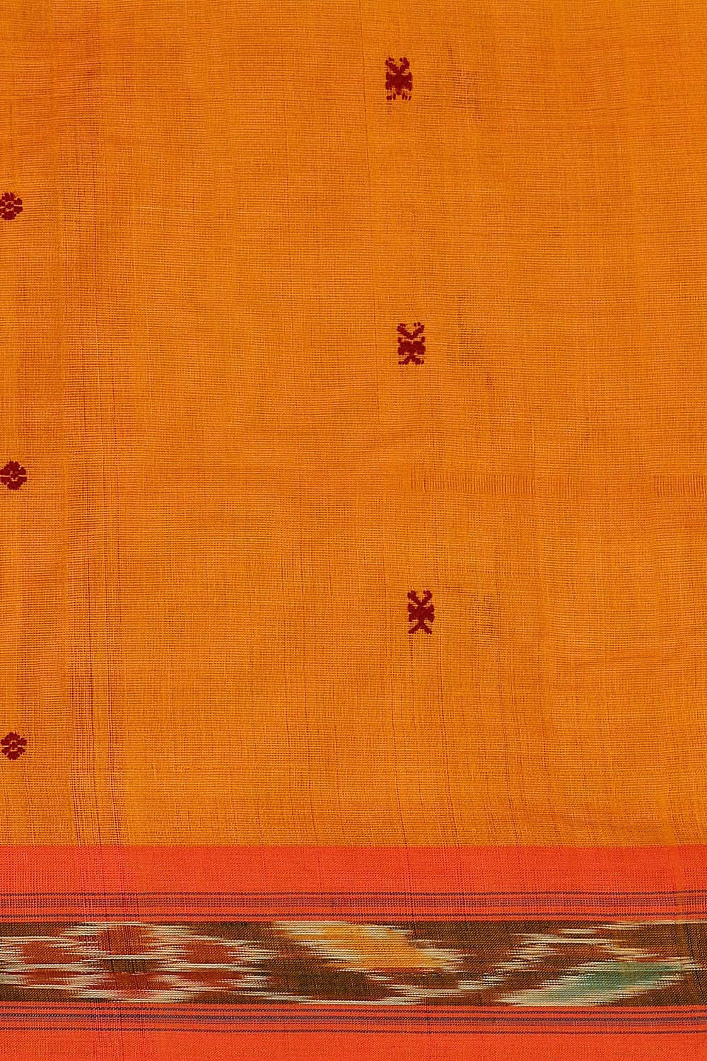 Yellow Pure Cotton Sambalpuri Ikat Saree image number null