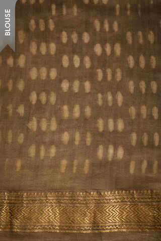 Grey Bagru Pure Silk Cotton Dabu Block Printed Saree thumbnail image number null