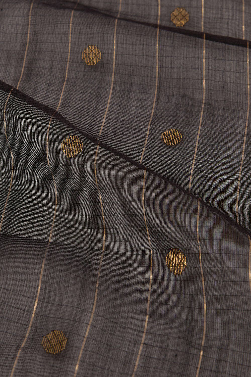 Black Woven Pure Silk Cotton Chanderi Dupatta image number null