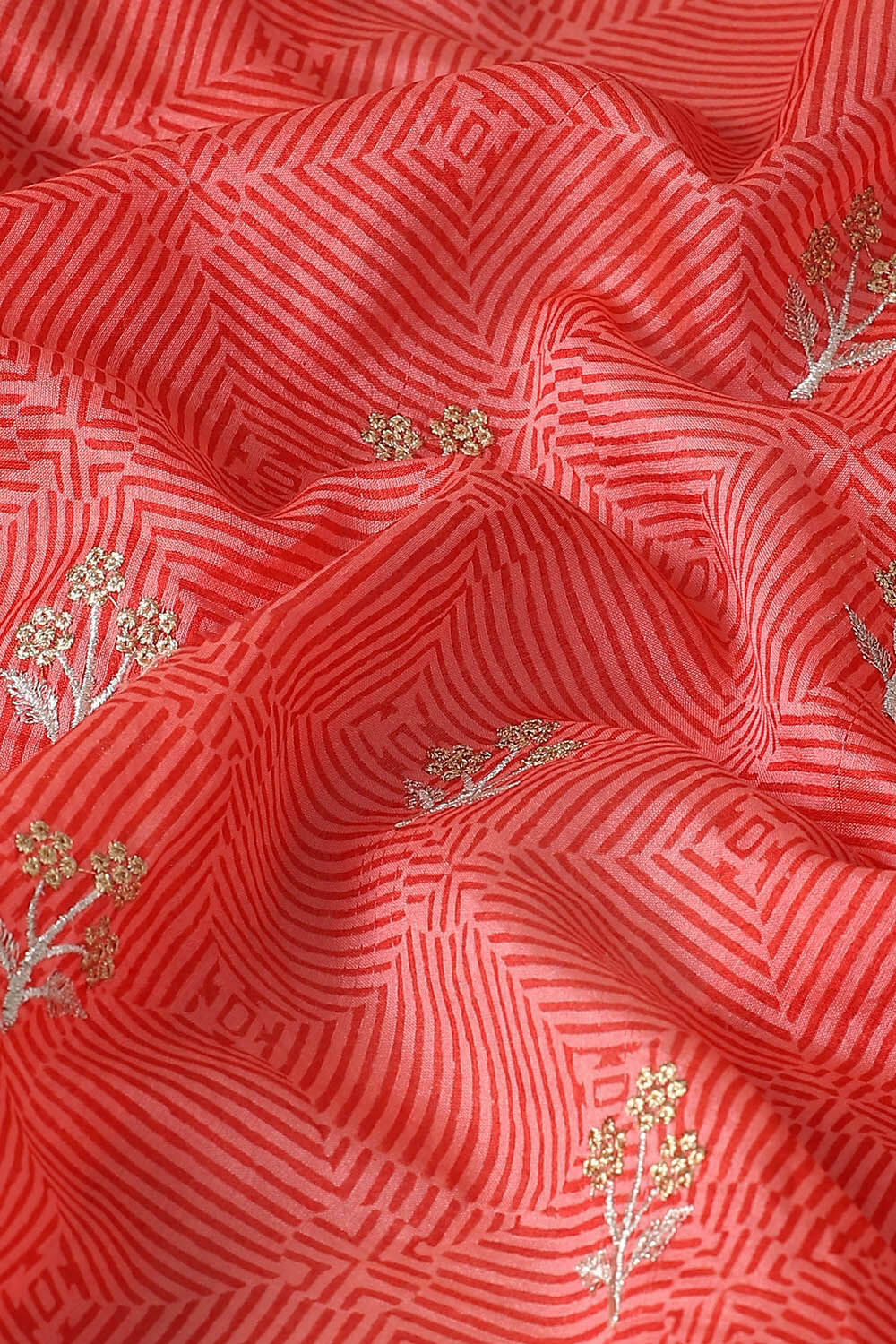 Red Pure Silk Cotton Printed Saree image number null