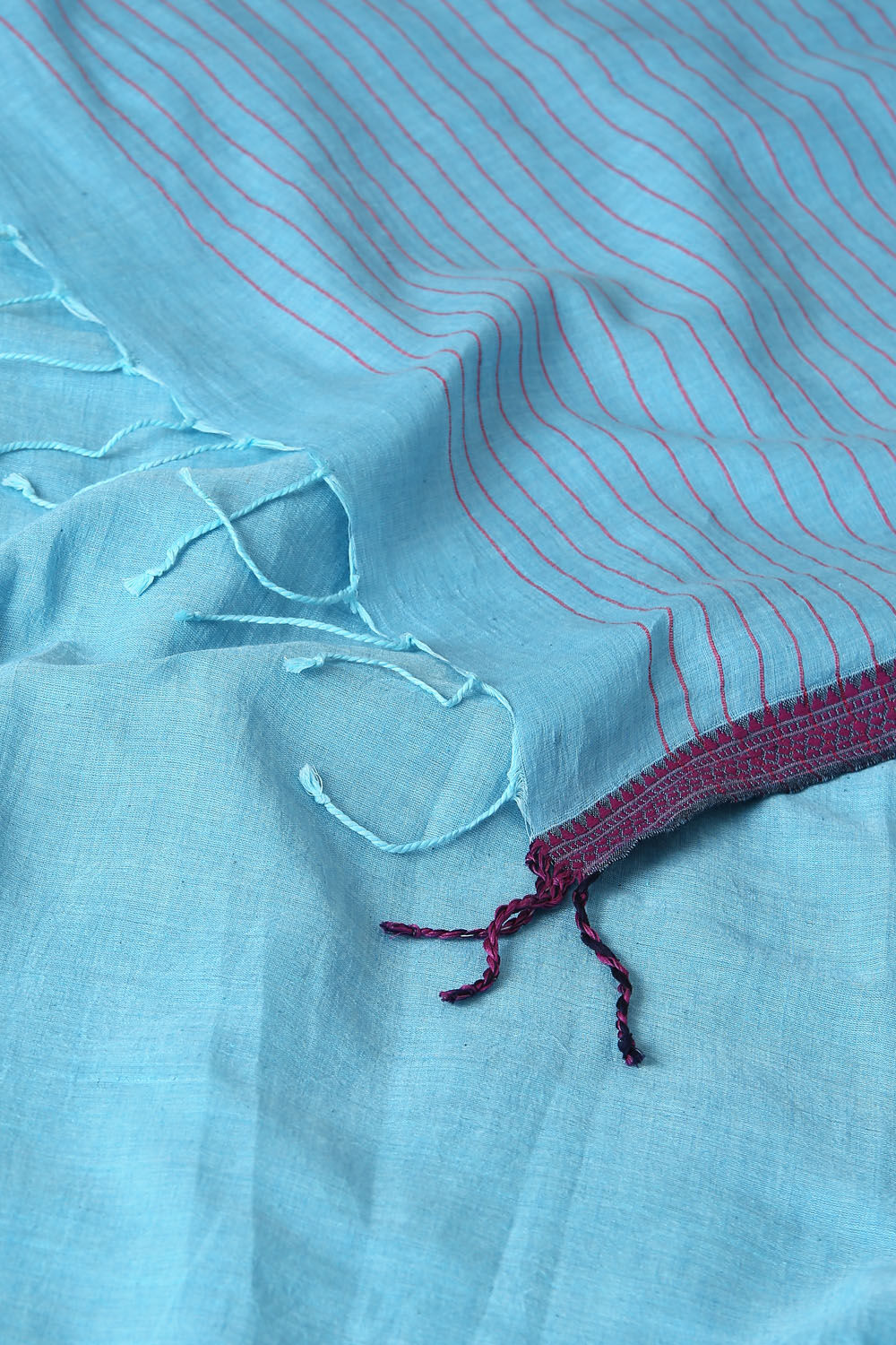 Blue Pure Cotton Bengal Saree image number null
