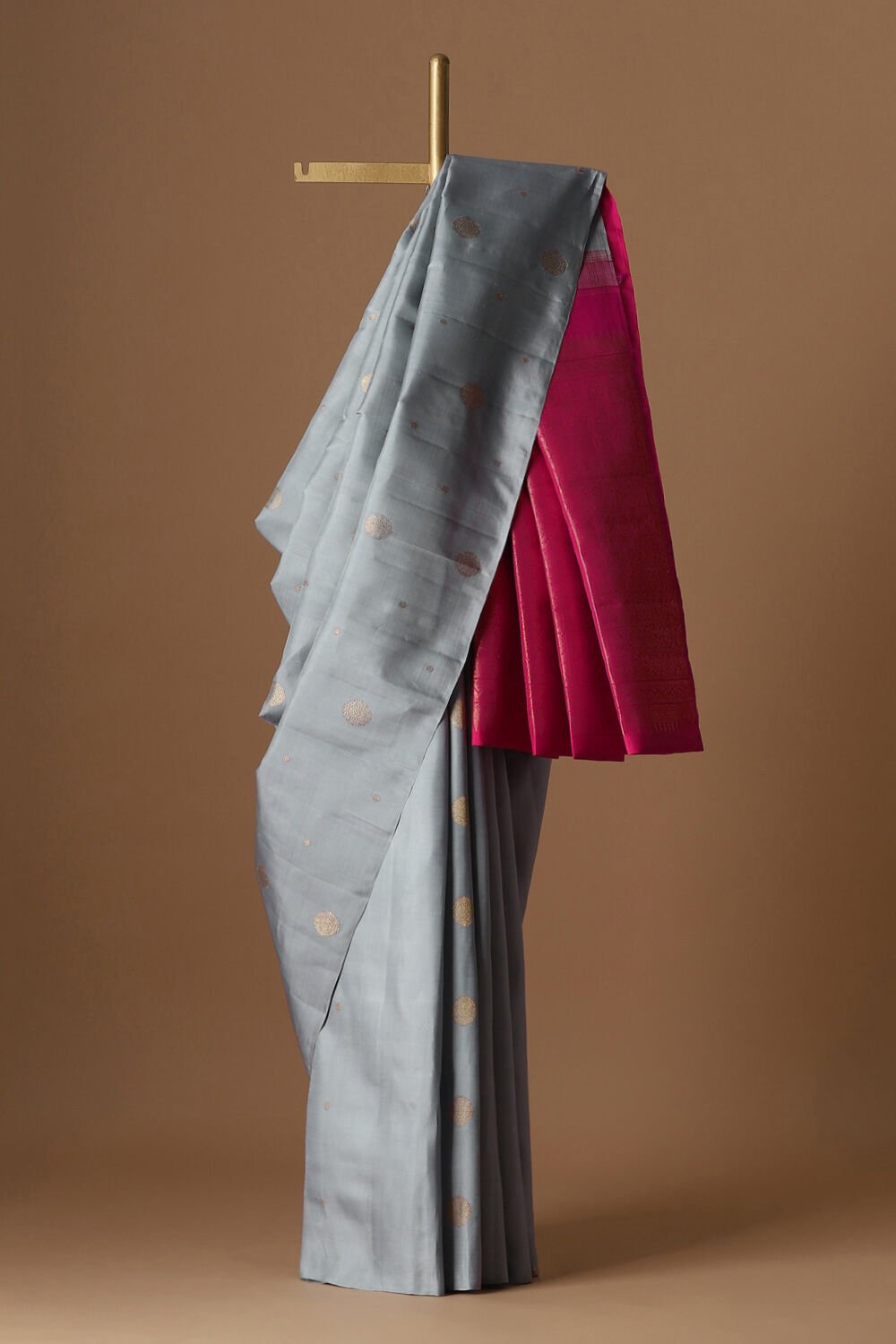 Grey Pure Silk Kanjivaram Saree image number null