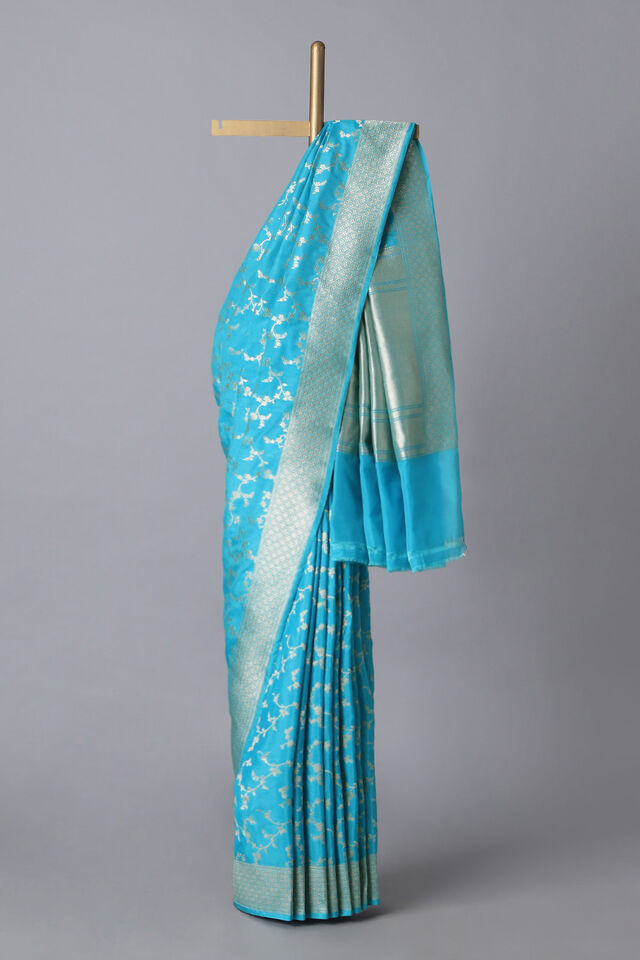 Blue Pure Silk Banarasi Saree