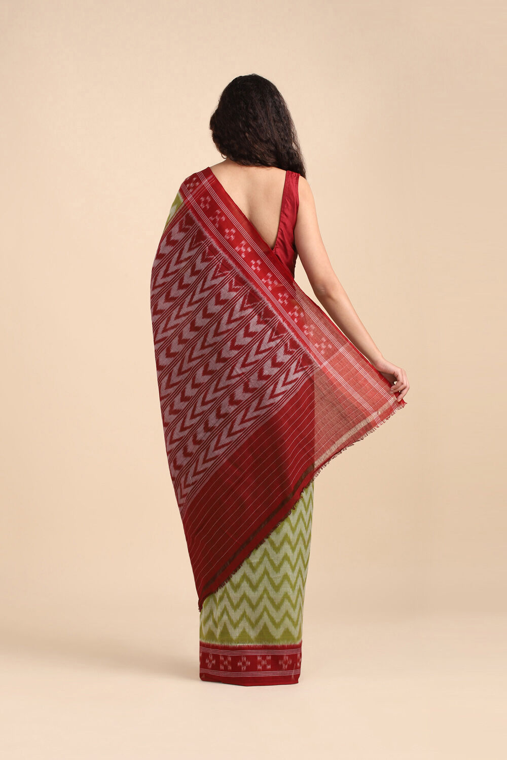 Light Pure Green Cotton Odissa Ikat image number null