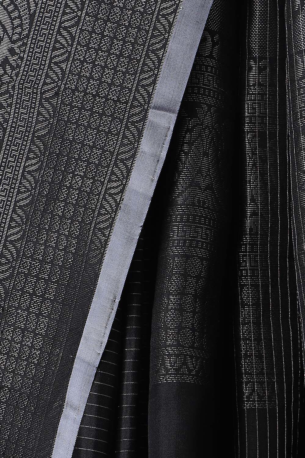 Black Pure Silk South Saree image number null