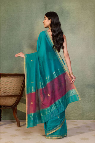 Green Woven Pure Silk Cotton Chanderi Saree thumbnail image number null