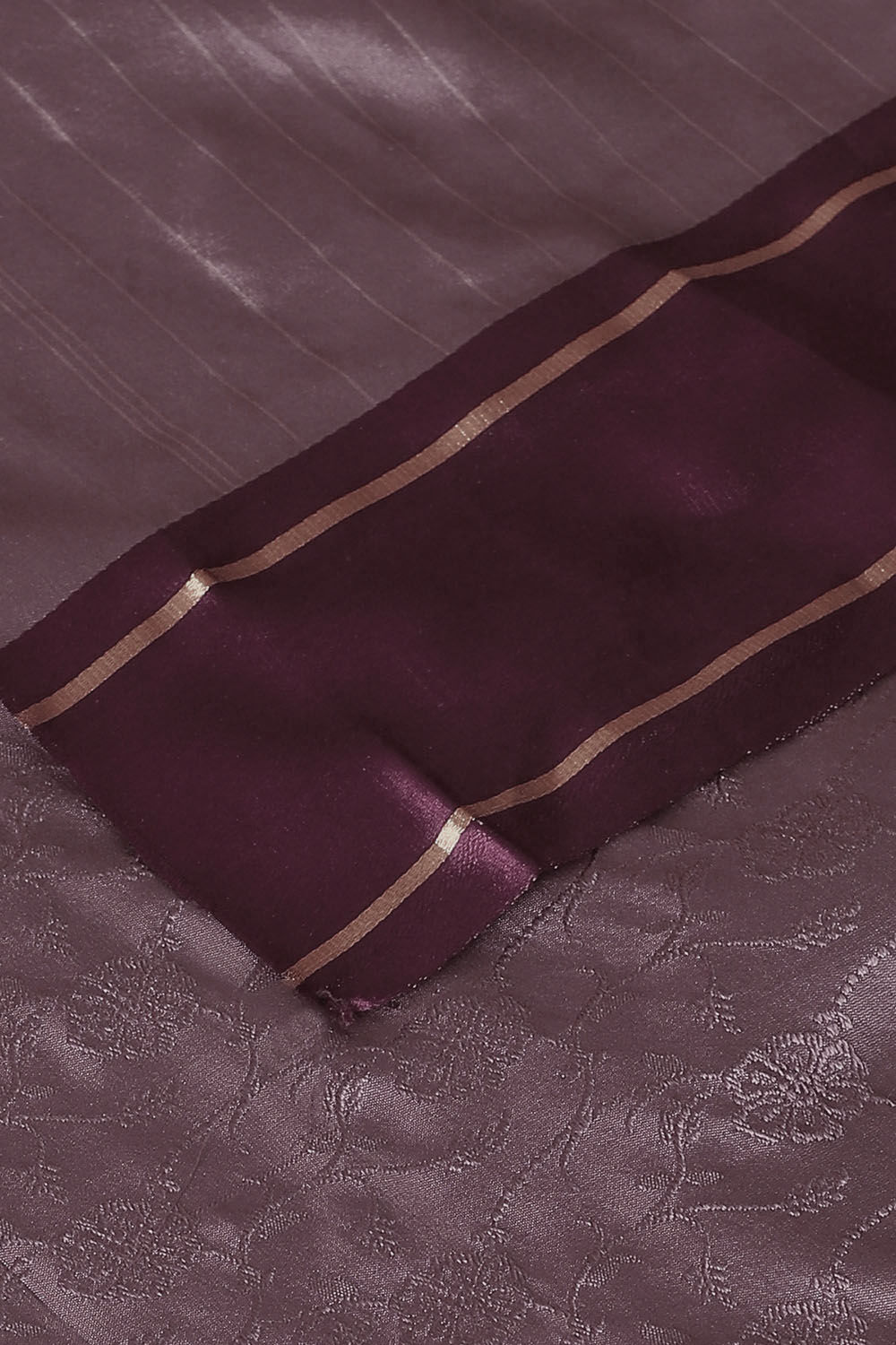 Grey Pure Silk Banarasi Tanchoi Saree image number null