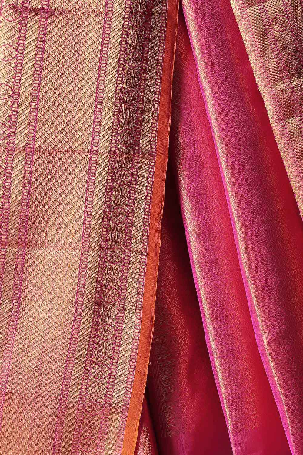 Pink Pure Silk Kanjivaram Saree image number null