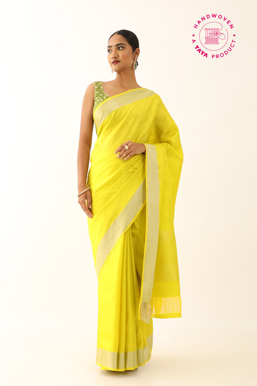 Light Green Pure Silk Woven South Saree image number null