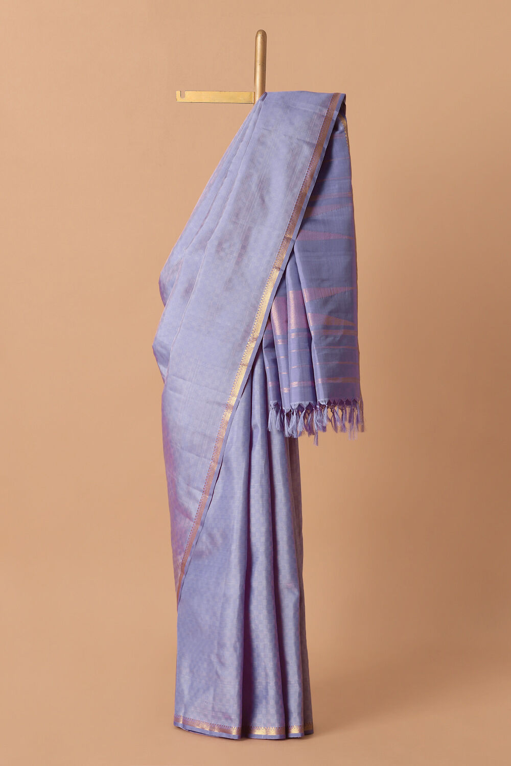 Violet Pure Silk Kanjivaram Saree image number null