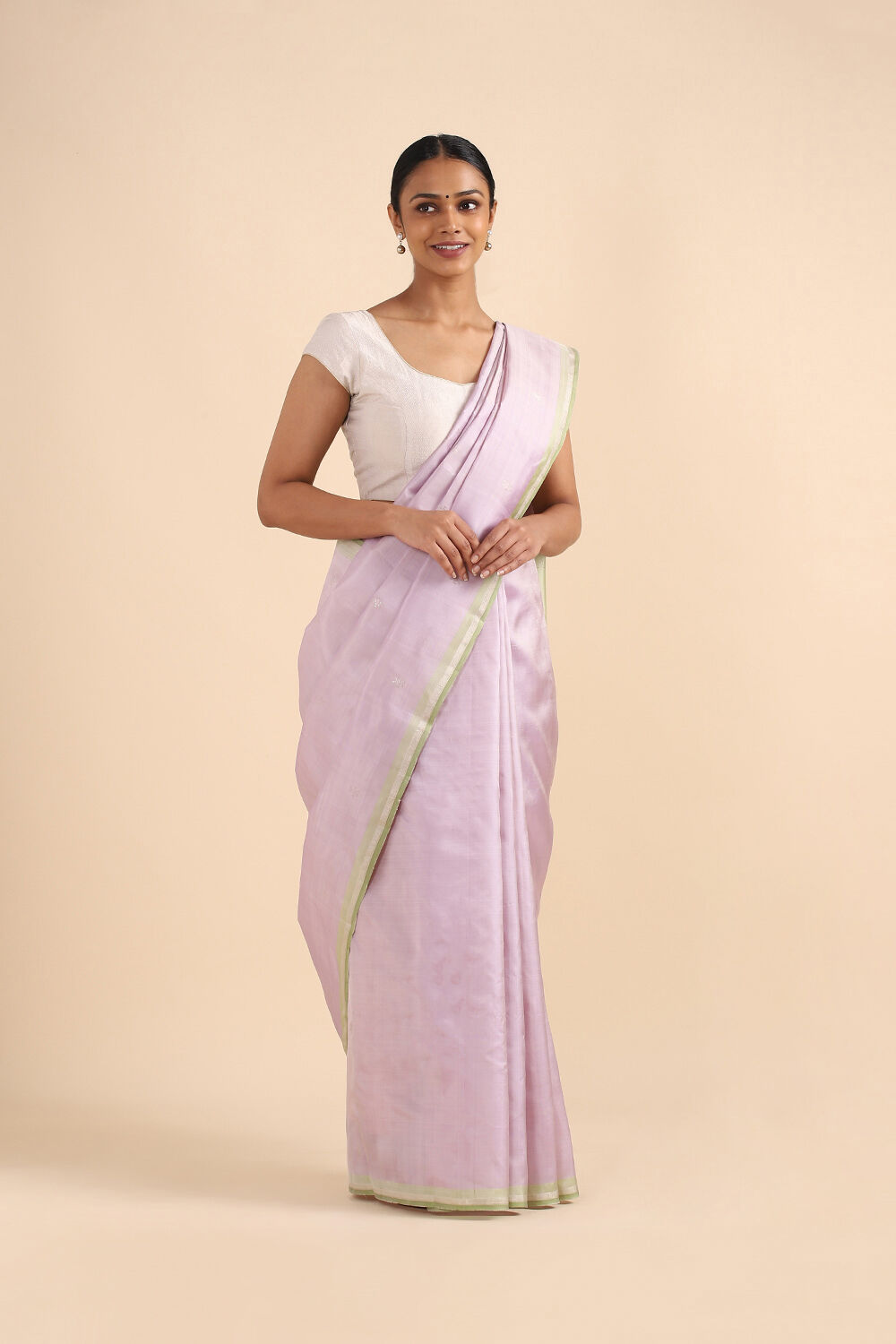 Purple Pure Silk Kanjivaram Saree image number null