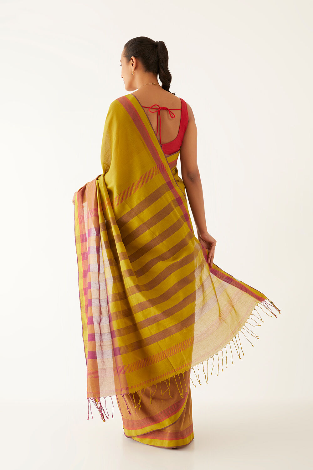 Green Pure Cotton Bengal Saree image number null