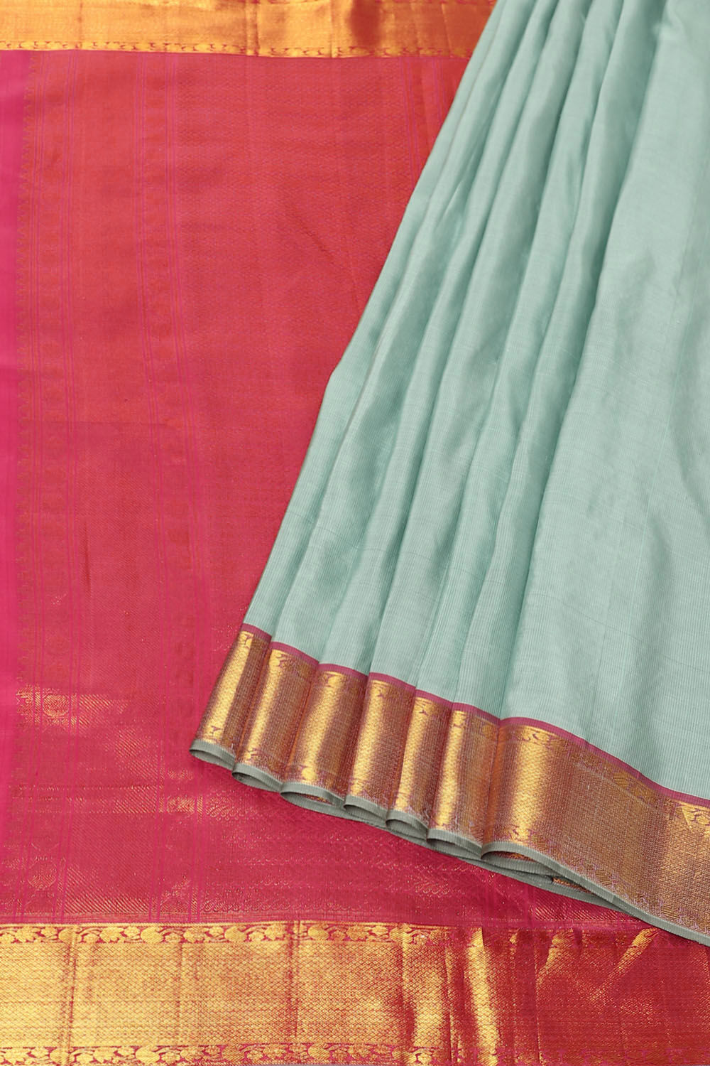 Light Blue Pure Silk Kanjivaram Saree image number null