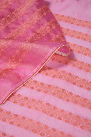 Pink Pure Silk Organza Embroidered Saree thumbnail image number null