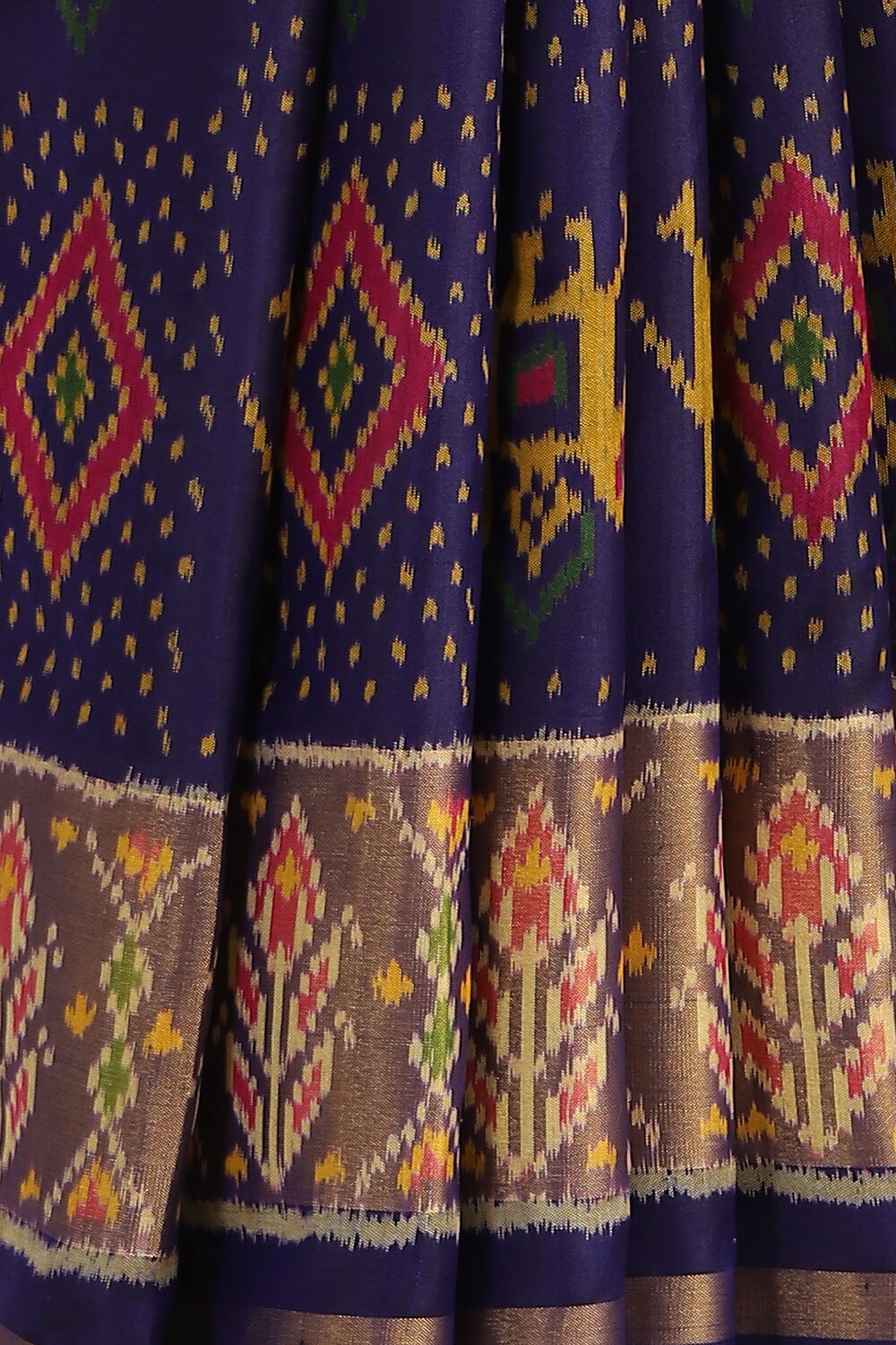Blue Handwoven Rajkot Patola Ikat Pure Silk Saree image number null