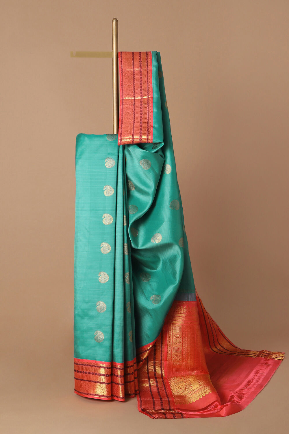 Light Green Pure Silk Kanjivaram Saree image number null
