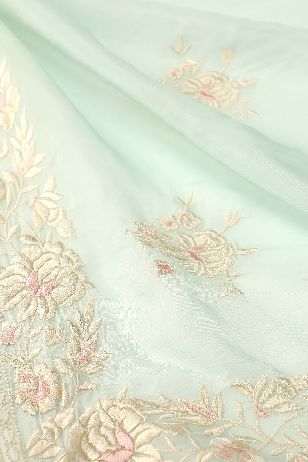 Light Blue Contemporary Viscose Organza Embroidery Saree image number null