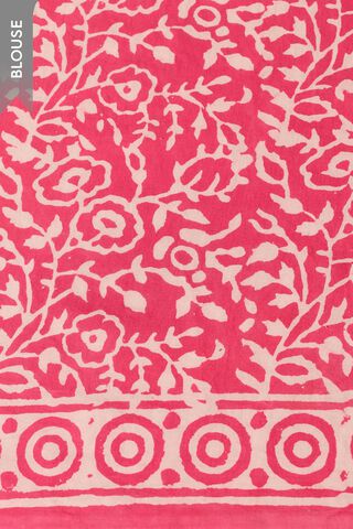 Light Pink Rajasthan Dabu Block Printed Pure Cotton Kota Saree thumbnail image number null