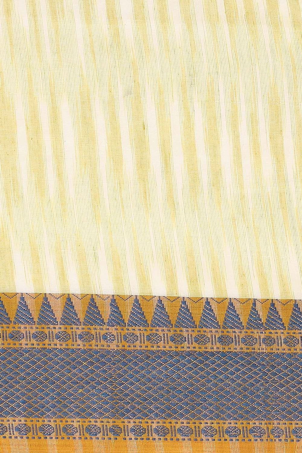 Light Pure Yellow Cotton Bengal Saree image number null