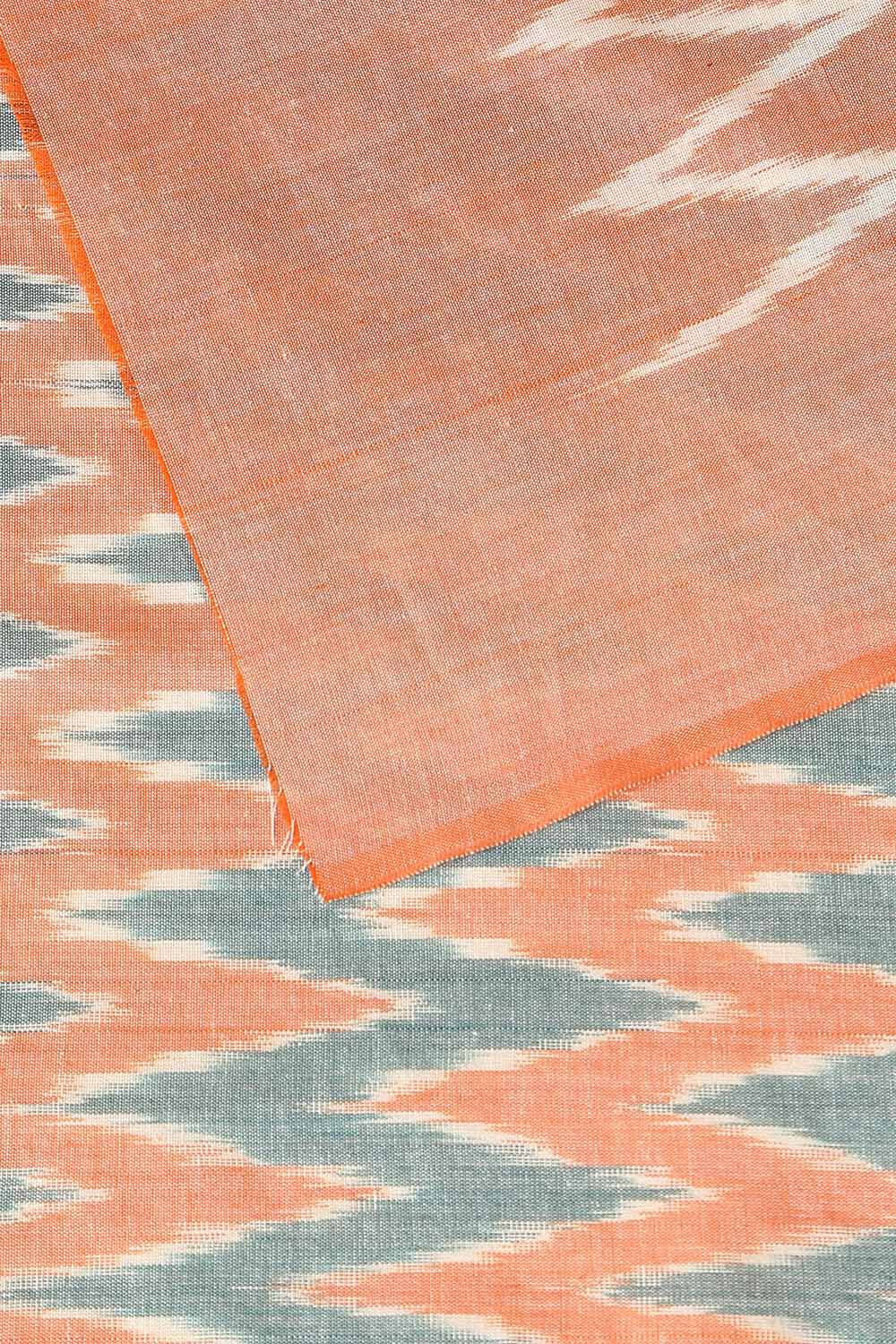 Light Orange Pure Cotton Pochampalli Ikat Saree image number null