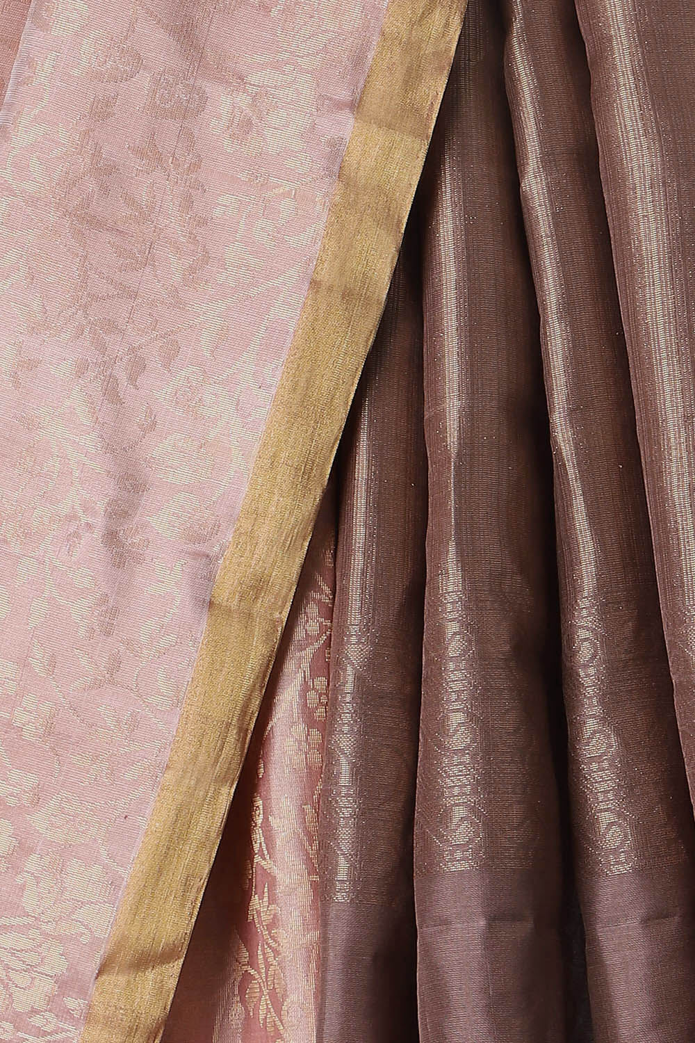 Brown Pure Silk South Saree image number null