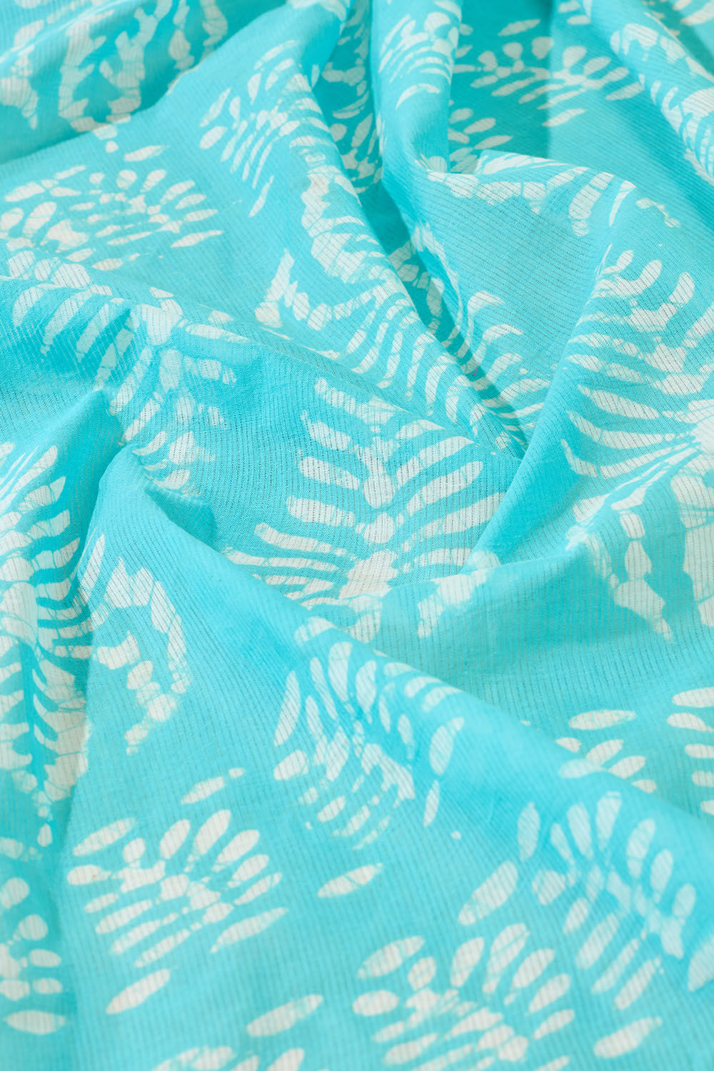 Light Blue Ujjain Pure Cotton Batik Saree image number null