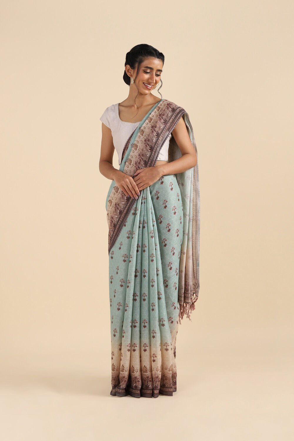 Light Pure Blue Linen Digital Printed image number null
