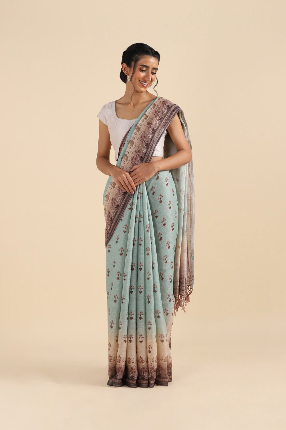 Light Pure Blue Linen Digital Printed image number null