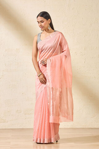 Light Pink Woven Pure Silk Cotton Chanderi Saree thumbnail image number null