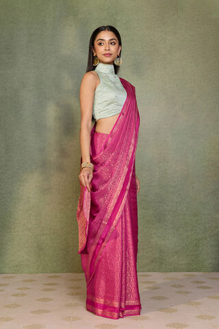 Pink Woven Pure Viscose Saree thumbnail image number null