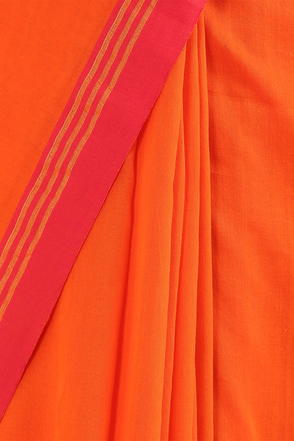Orange Pure Cotton Bengal Saree image number null