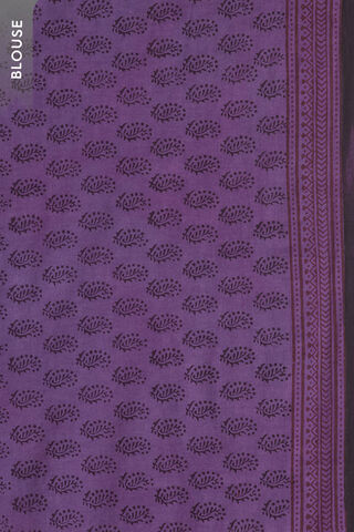 Purple Bagh Block Printed Pure Cotton Saree thumbnail image number null