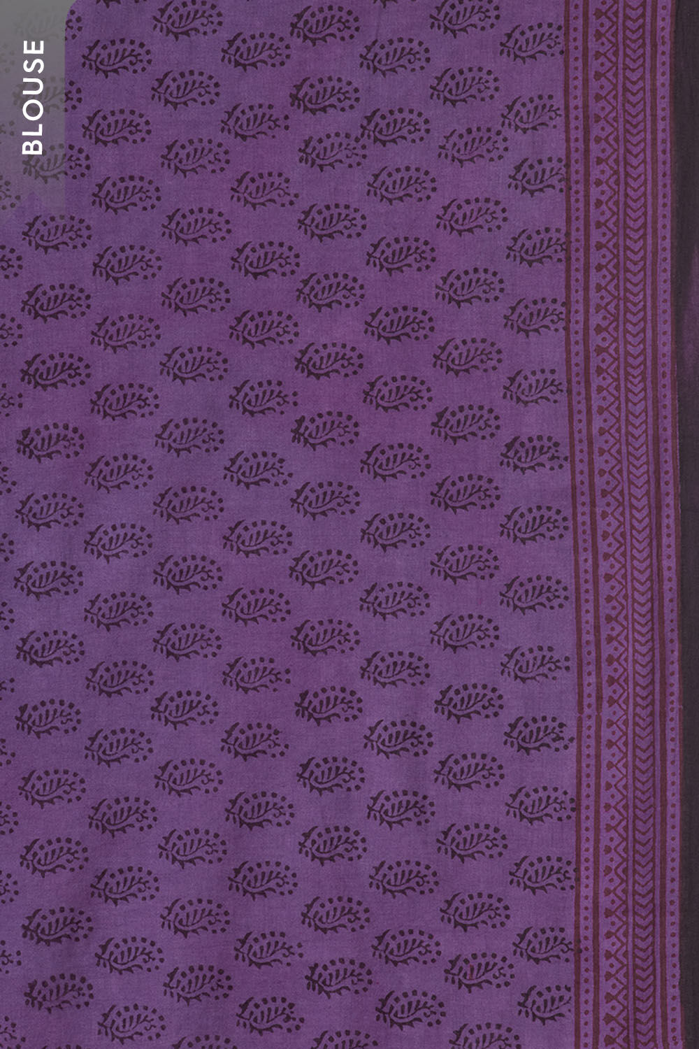 Purple Bagh Block Printed Pure Cotton Saree image number null