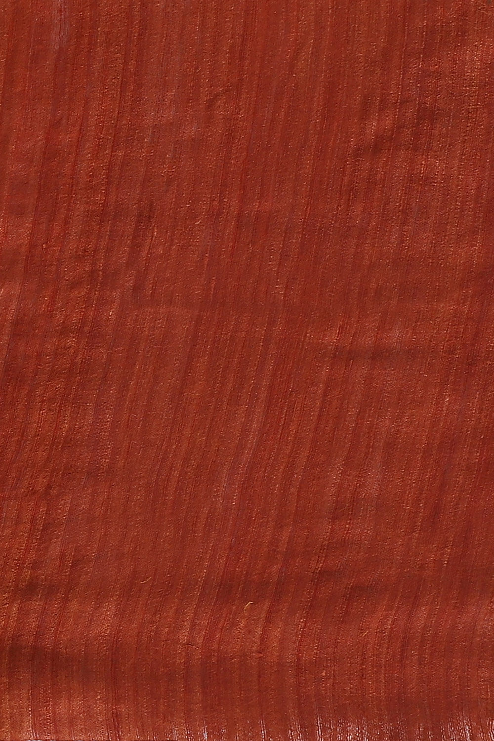 Dark Red Pure Tussar Vanya Ajrakh Printed Saree image number null