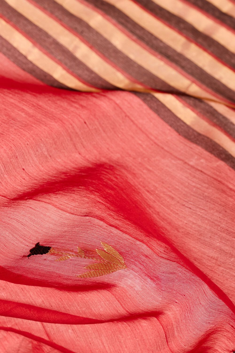 Red Silk Cotton Chanderi Eknaliya Saree image number null