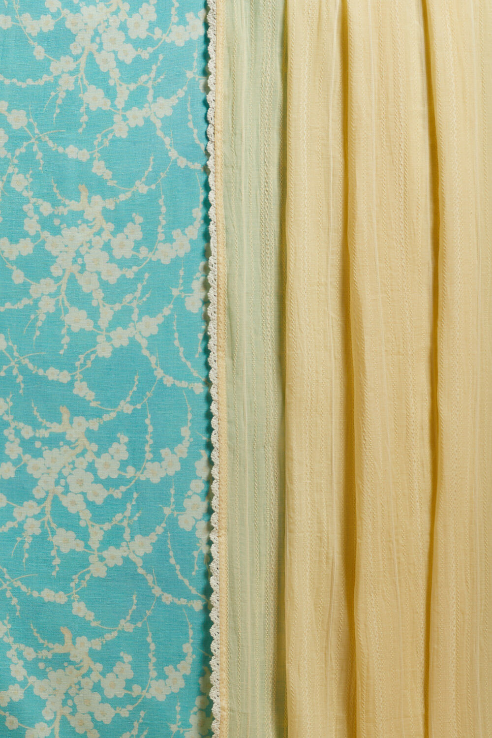 Blue Printed Pure Cotton Linen Unstitched Suit Set image number null