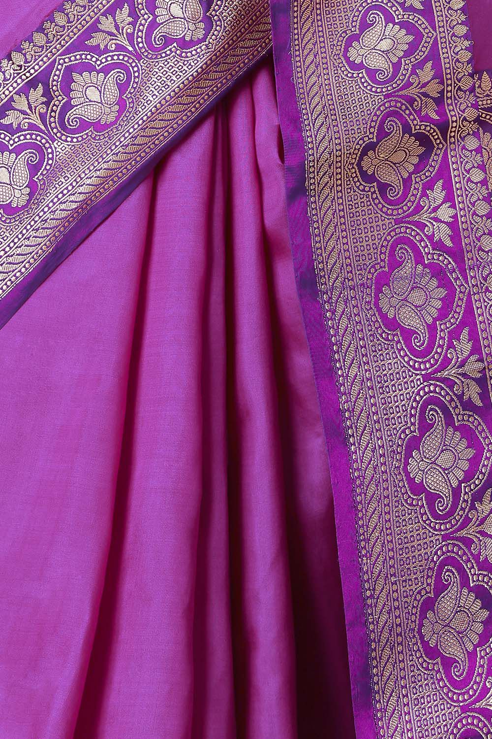 Violet Pure Silk Banarasi Saree image number null