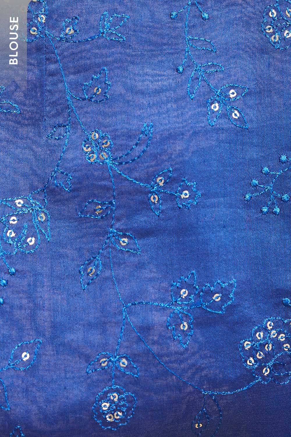 Off White Pure Silk Cotton Printed Embroidery Saree image number null