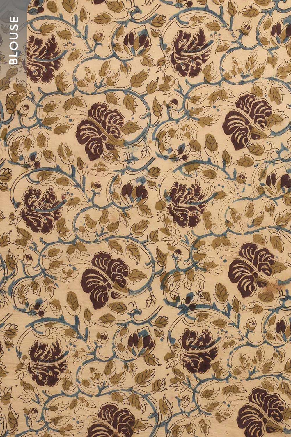 Red Printed Kalamkari Machilipatnam Pure Cotton Saree image number null