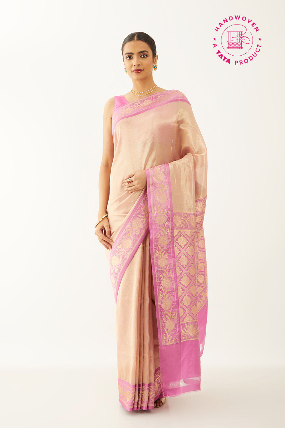 Light Violet Pure Silk Tissue Banarasi Kadwa Saree image number null