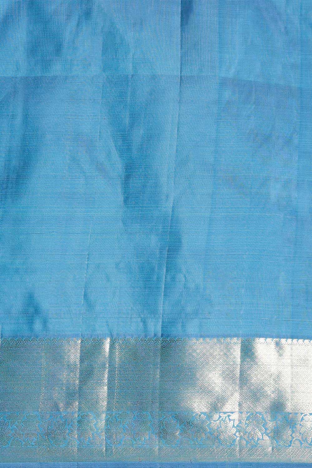 Light Blue Pure Silk Kanjivaram Saree image number null