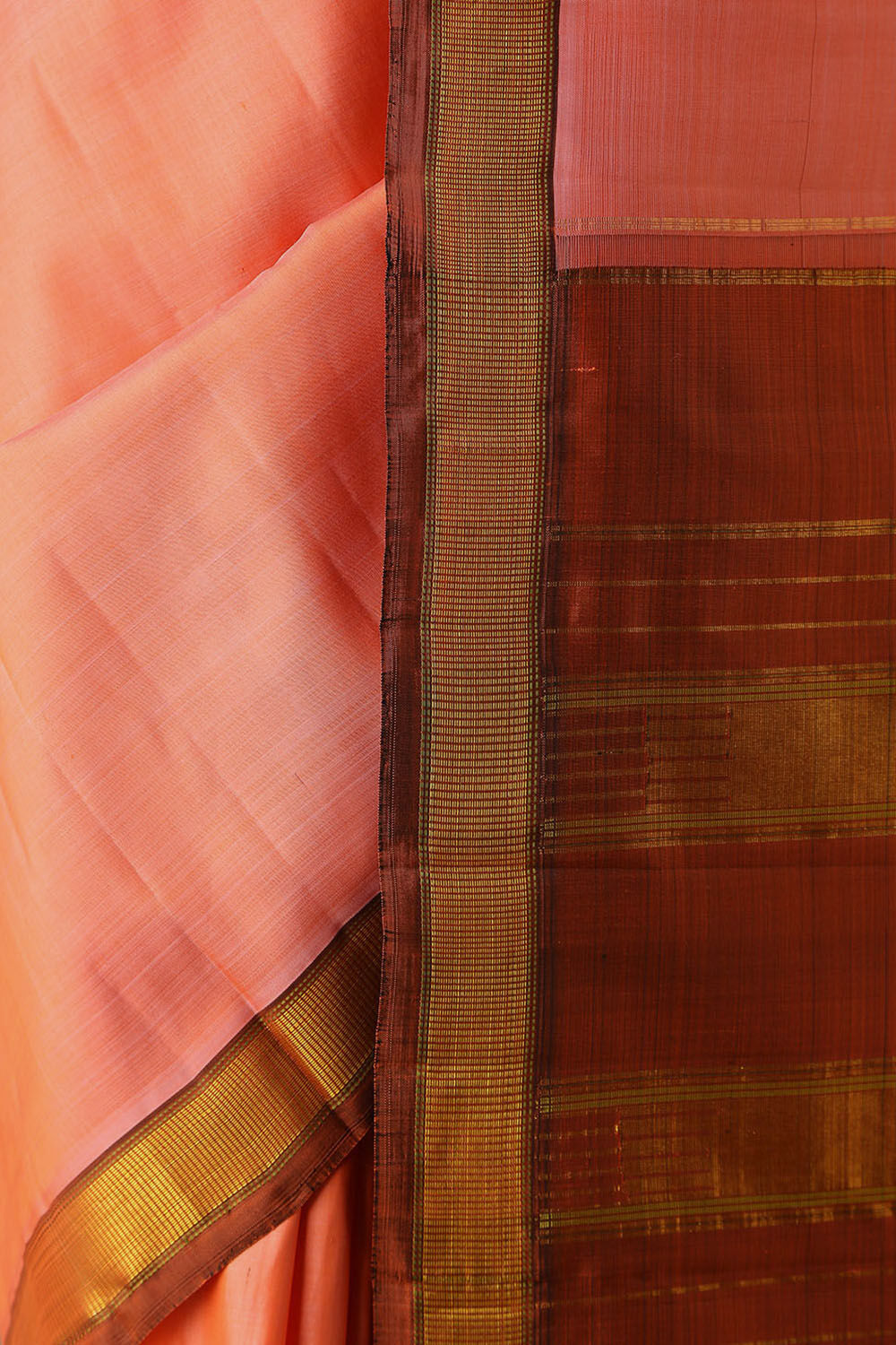 Light Orange Pure Silk Kanjivaram Saree image number null