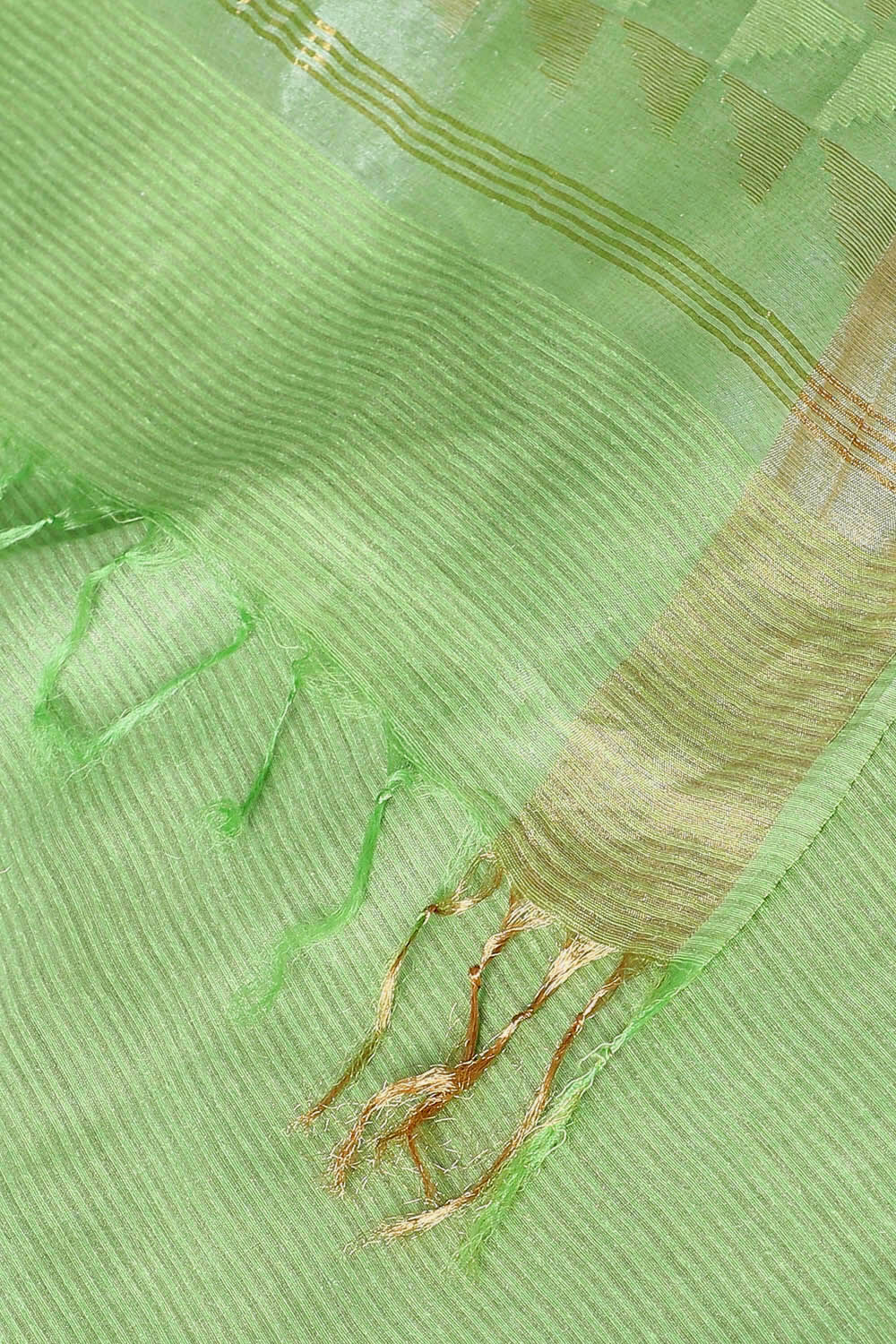 Green Pure Silk Tussar Bhagalpuri Saree image number null