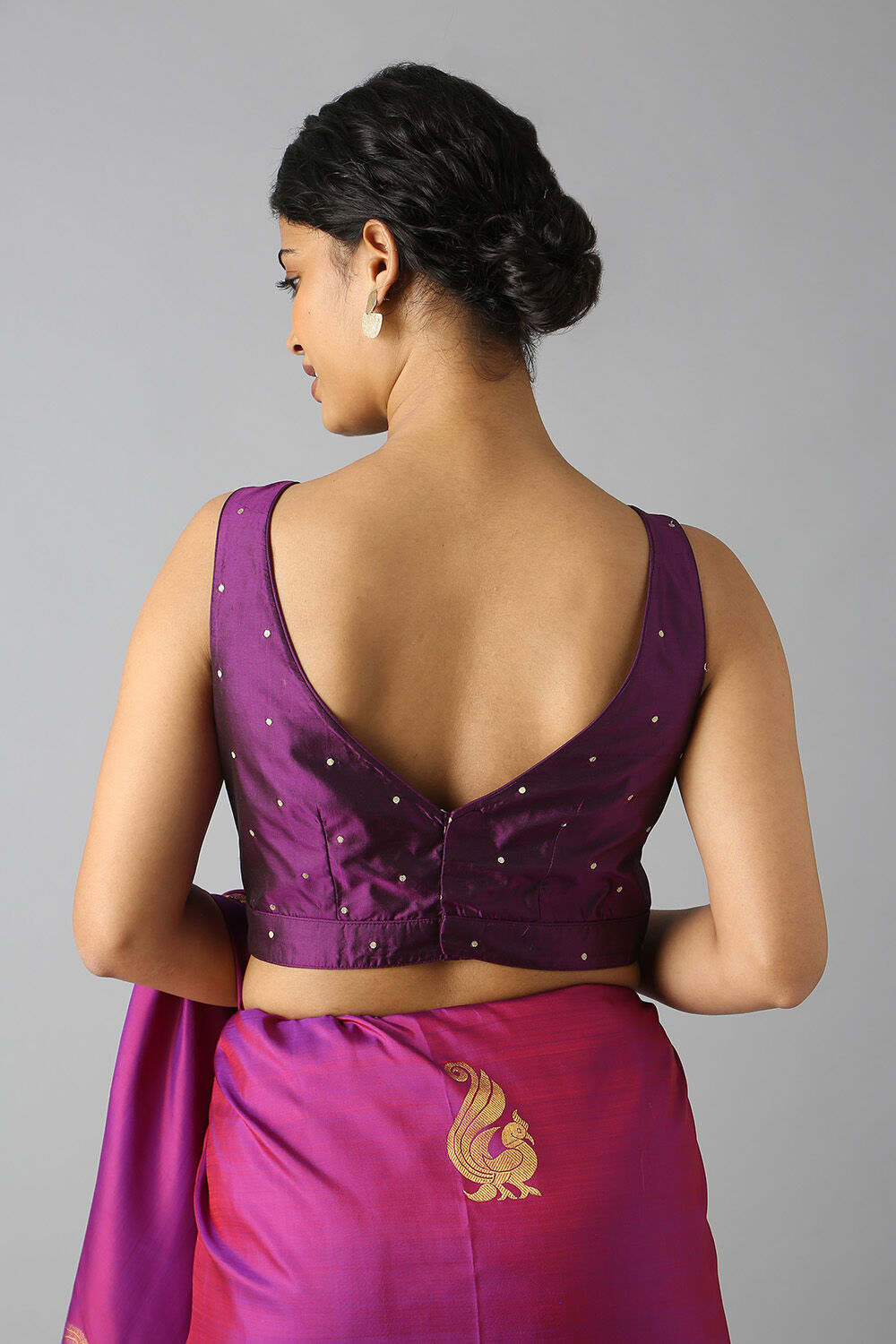 Dark Violet Brocade Blouse image number null