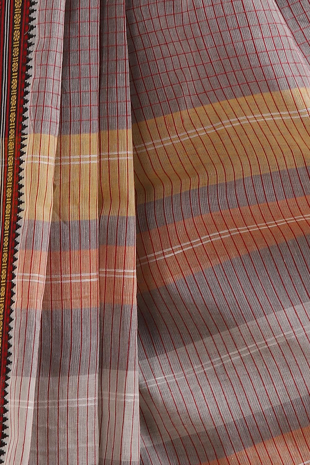 Grey Pure Cotton Naranyanpet Saree image number null