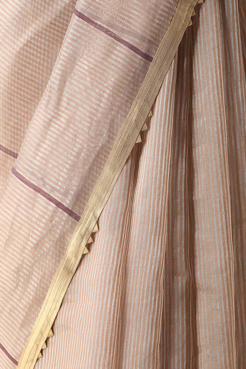 Brown Pure Tissue Silk Embroidered Saree image number null