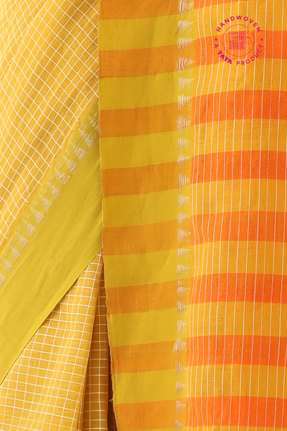 Dark Yellow Pure Cotton Woven Narayanpet Saree image number null